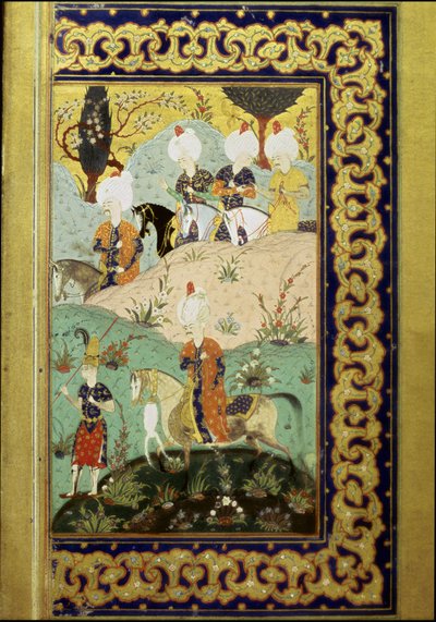 Rappresentazione del sultano Selim I detto il Terribile a cavallo (miniatura) da Ottoman School