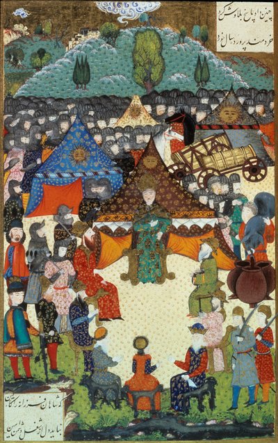 Impero Ottomano: rappresentazione del sultano Solimano I detto il Magnifico alla sua corte da Ottoman School