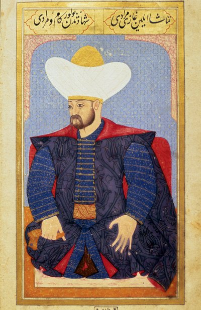 Impero Ottomano: ritratto del primo Sultano Ottomano Murad I (1326-1389). Miniatura dal manoscritto 