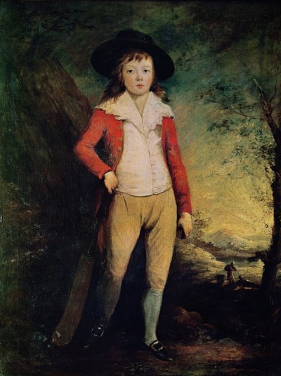Ritratto di William Seward con una mazza da cricket, c.1788-91 da Ozias Humphry