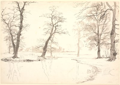 Il fiume attraverso la foresta di Breelde vicino a Usserød da P.C. Skovgaard
