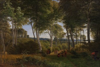 Bosco di Delhoved vicino al lago Skarre, Zelanda. Luce del pomeriggio da P.C. Skovgaard