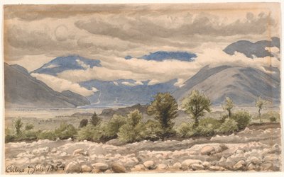 Paesaggio montano italiano in tempo nuvoloso da P.C. Skovgaard