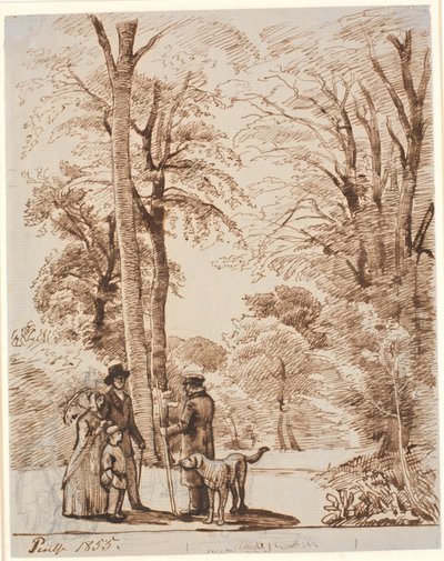 Strada forestale con figure. Islinge da P.C. Skovgaard