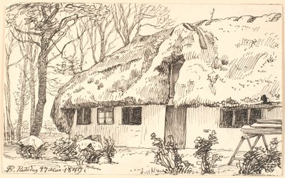 Casa di contadini con tetto di alghe a Læsø da P.C. Skovgaard