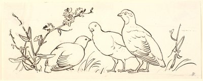 Tre pernici. Bozzetto decorativo da P.C. Skovgaard