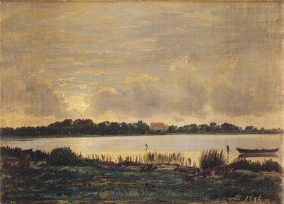 Vista attraverso il fiordo di Præstø verso la tenuta di Nysø da P.C. Skovgaard