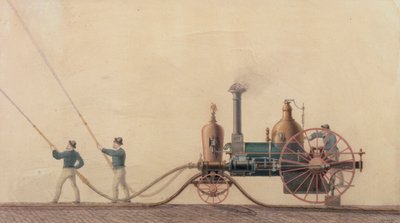 La prima macchina a vapore antincendio utilizzata negli Stati Uniti nel 1841 da P.R. Hodge