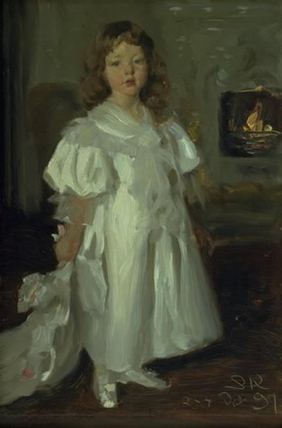 Una bambina, Helga Melchior, in un vestito lungo da Peder Severin Krøyer