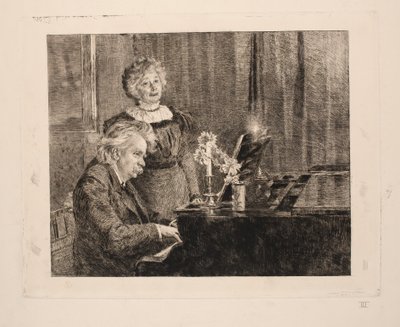 Edvard e Nina Grieg al pianoforte da Peder Severin Krøyer