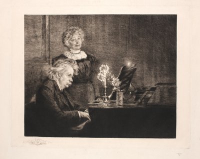 Edvard e Nina Grieg al pianoforte da Peder Severin Krøyer