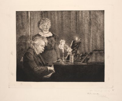 Edvard e Nina Grieg al pianoforte da Peder Severin Krøyer