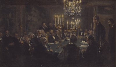 Schizzo di composizione per "Un incontro nella Società delle Scienze" nella Società delle Scienze da Peder Severin Krøyer