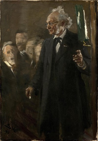 Professore di zoologia, Japetus Steenstrup tiene una lezione da Peder Severin Krøyer