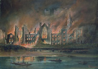 Incendio alle Case del Parlamento, 16 ottobre 1834 da P.T. Cameron