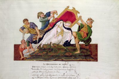 Allegoria del rovesciamento del trono in Francia durante la Rivoluzione Francese da P. A. and J.B. Lesueur