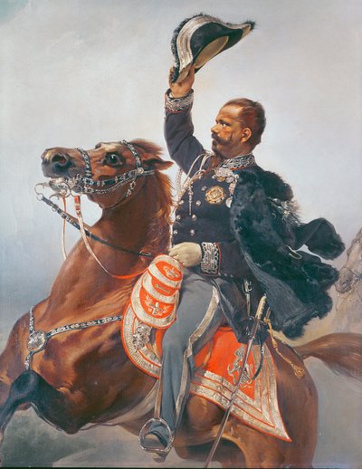 Ritratto di Vittorio Emanuele (1820-78) Re di Sardegna e Italia (dettaglio) da P. Litta