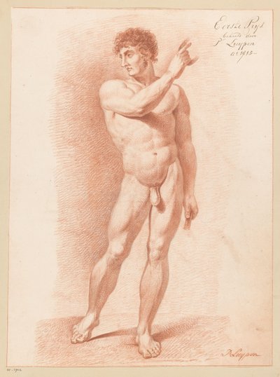 Nudo maschile in piedi, visto di fronte (1° premio 1815) da P. Luypen