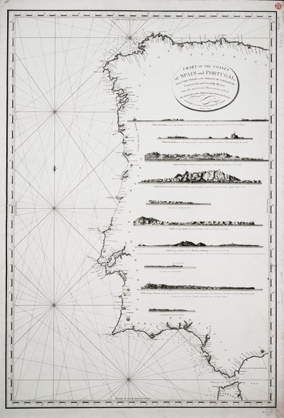 Carta delle coste di Spagna e Portogallo, da Capo Pinas allo Stretto di Gibilterra, costruita e accuratamente disegnata dalle più recenti osservazioni fatte dagli ufficiali delle marine francese e spagnola da P. Steel