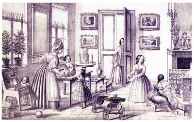 Stanza dei bambini, inizio XIX secolo da P. Vdovichev