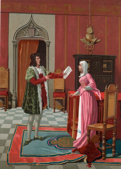 Enrique de Villena dice a sua moglie che è stato eletto maestro di Calatrava da P. Y. Valor