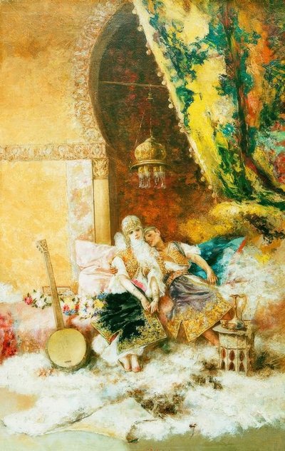 Scena di palazzo con donne dell