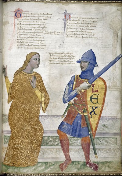 Prudenza e Giustizia da Regia Carmina di Convenevole da Prato da Pacino di Buonaguida