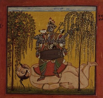 Bhadrakali, da un testo tantrico, Basohli, Himachal Pradesh da Pahari School