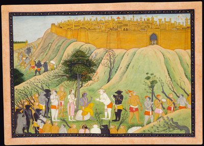 Rama e Lakshmana in consiglio con gli alleati scimmia e orso, c.1800 da Pahari School