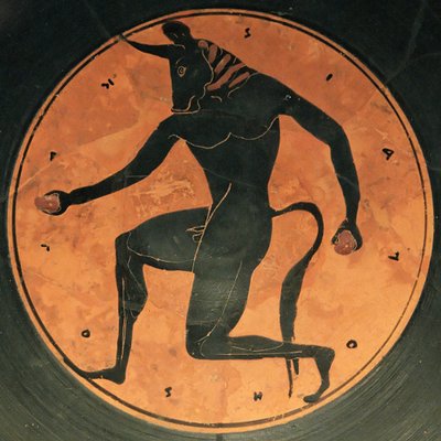 Ceramica greca antica del Minotauro, c.515- da Painter of London E342