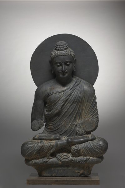 Buddha seduto, da Gandhara, periodo Kushan, prima metà del III secolo da Pakistani School