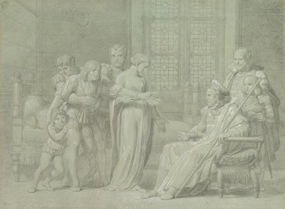 Re Carlo VIII di Francia con il morente Gian Galeazzo Sforza a Pavia, 1775-1860 da Palagi Filippo Pelagio