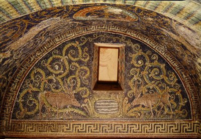 Cervi con corna che bevono da una sorgente da Paleo Christian