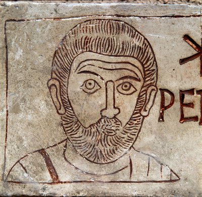 Rappresentazione di San Pietro. Graffito paleocristiano da Aquileia. I secolo d.C. Aquileia, Museo Nazionale Paleocristiano da Paleo Christian Paleo Christian