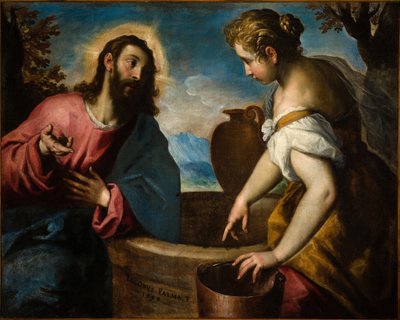 Gesù e la donna samaritana da Palma Il Giovane