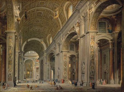Interno della Basilica di San Pietro a Roma da Pannini