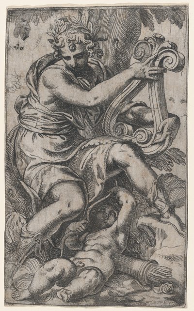 Cupido e Apollo con una lira, ca. 1568 da Paolo Farinati