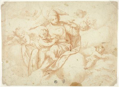 Vergine e Bambino seduti sulle nuvole da Paolo Farinati