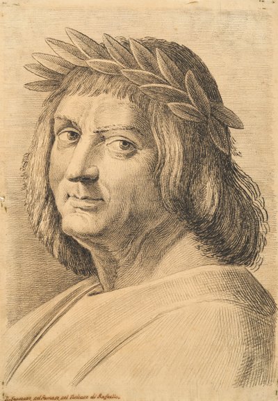 Torso e testa di un uomo, da 42 studi di teste dopo Raffaello da Paolo Fidanza