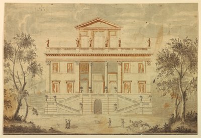 Disegno, prospetto di una villa, 1750-70 da Paolo Posi