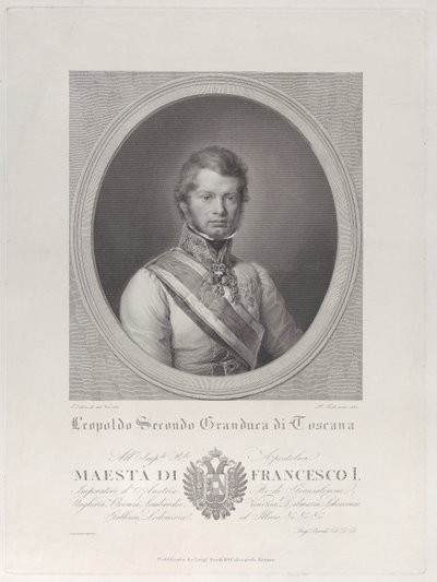 Ritratto ovale di Leopoldo II, Granduca di Toscana, 1833 da Paolo Toschi