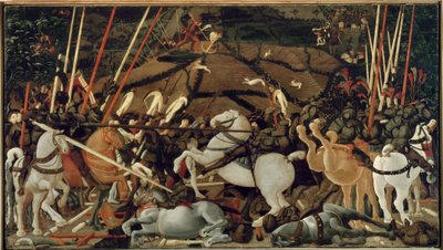 La battaglia di San Romano nel 1432: La disarcionatura di Bernardino della Carda da Paolo Uccello