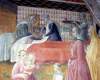 La Nascita della Vergine, dettaglio dal ciclo Le Vite della Vergine e di Santo Stefano, dalla Cappella dell
