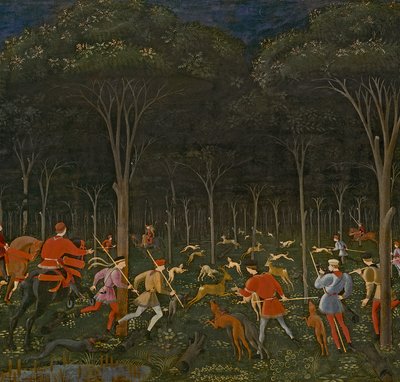 La Caccia nella Foresta, c.1465-70 (dettaglio) da Paolo Uccello