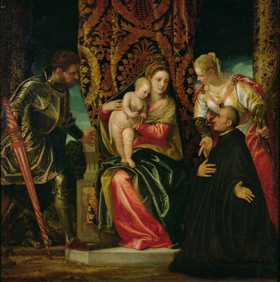 Vergine e Bambino tra Santa Giustina e San Giorgio, con un monaco benedettino da Paolo Veronese