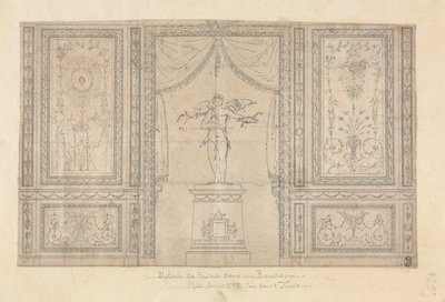 Statua di Cupido in una nicchia murale, fine XVIII secolo da Paolo Vincenzo Bonomini