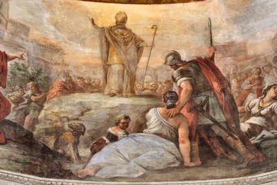 Affreschi di Paolo de Matteis del 1714 sulla volta e sul tamburo, raffiguranti la vita del Santo, Cappella di San Cataldo nella Cattedrale, Taranto, Italia (foto) da Paolo di Matteis