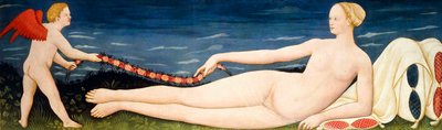 Venere su cuscini con una ghirlanda di fiori e un putto da Paolo di Stefano Badaloni Schiavo