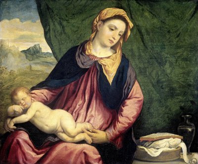 Madonna con Bambino Dormiente, Tra il 1540 e il 1560 da Paris Bordone