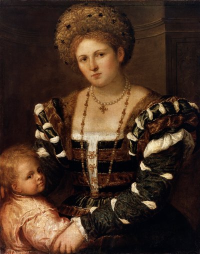 Ritratto di una signora con un ragazzo, 1530 da Paris Bordone
